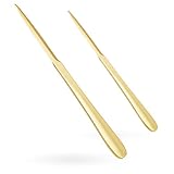 MUSROD 2 Pack 9' Golden Metal Letter Opener with Minimalist Design, Safe Double Edge Blades, Anti-Fingerprint Long Handle, Mail Opener Paper Knife Tool Envelope Opener