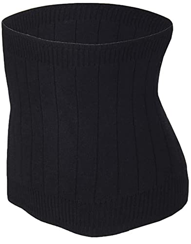 Herren Damen Kaschmir Nierenwärmer Winter Thermische Rückenwärmer Taille Wärmer Elastischer Wärmegürtel zur Schmerzlinderung Entlastung im unteren Rückenbereich Lendenwärmer Bauchwärmer, Schwarz,L