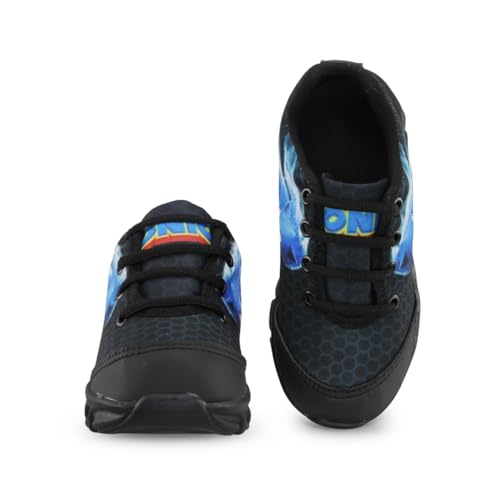 Kit Tênis De Led Infantil Menino Masculino Sonic Preto + Relógio + Óculos, Tamanho 26