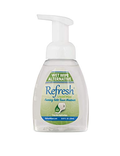Refresh Liquid Wipe: Toilet Paper Foam. Eco-Friendly Wet Wipe Alternative. Cleanses and Soothes with Witch Hazel and Aloe. Plumbing and Septic Safe 250ml (8.45 Fl Oz).… Refresh Liquid Wipe: Toilet Paper Foam. Eco-Friendly Wet Wipe Alternative. Cleanses and Soothes with Witch Hazel and Aloe. Plumbing and Septic Safe 250ml (8.45 Fl Oz).…