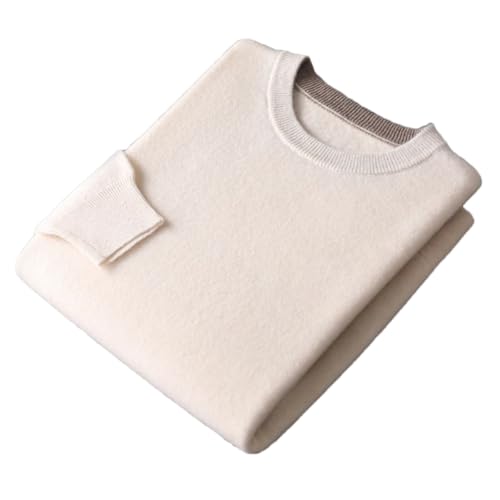 Men’S Solid Wool Round Neck Basic Knitted Sweater Long Sleeved Knitted Pullover