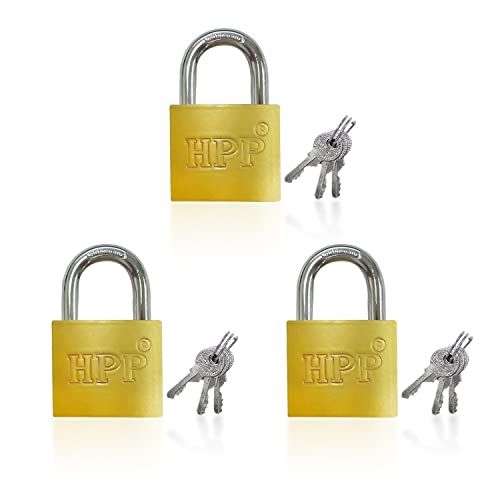 Lot de 3 cadenas portables de 32 mm avec clés, cadenas étanche, verrou de sécurité pour sac de voyage, armoire, valise, garage, casier de salle de sport.