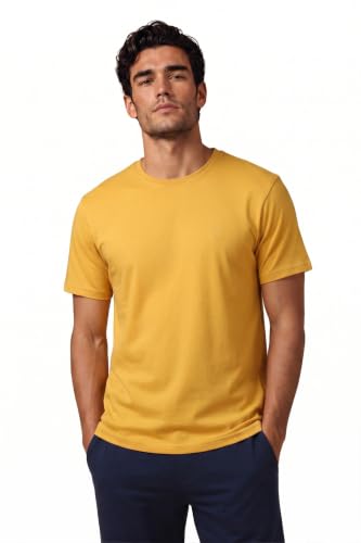 Image of Van Heusen Men's Crew Neck T-Shirt - Soft & Breathable Cotton | Regular Fit | Comfortable Everyday Casual Wear | Short Sleeves | Summer Favorite |Solid Colors | Style 60052|Available in Pack of 1 & 2