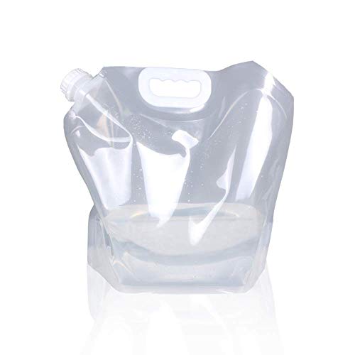 Sac de conteneur d'eau Pliable de 5L / 10L, cruche de Stockage en Plastique Transparent de qualité Alimentaire sans BPA pour Alpiniste de Camping Sportif, congelable (10 litres, 1-PCS) Cover