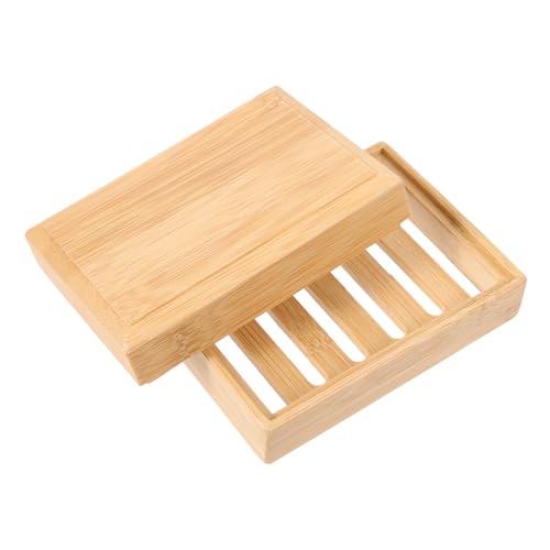 Anneome bandeja de jabón de bambú organizador para baño organizador casa de banho baño accesorios jabonera Drenaje Titulares titular de jabón de lavandería soporte de jabón de bambú