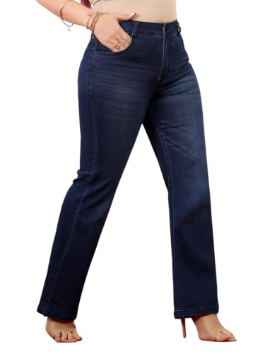 Image of Miss Chase A+ Women's Wide-Leg Mid Rise Regular Length Blast Effect Denim Jeans