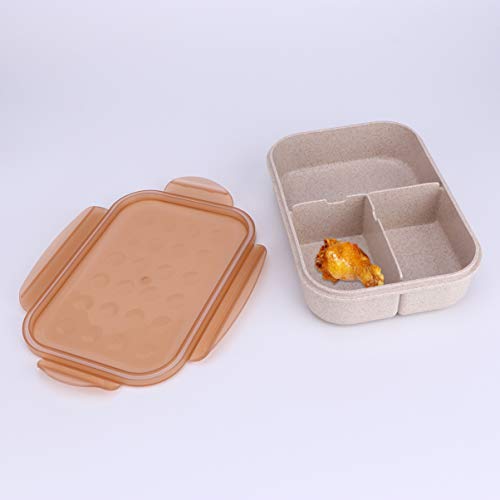 HEMOTON Bento Box Recipientes de AlmoÃ§o para CrianÃ§as Adultos Palha de Trigo Bento Lunch Box Meal