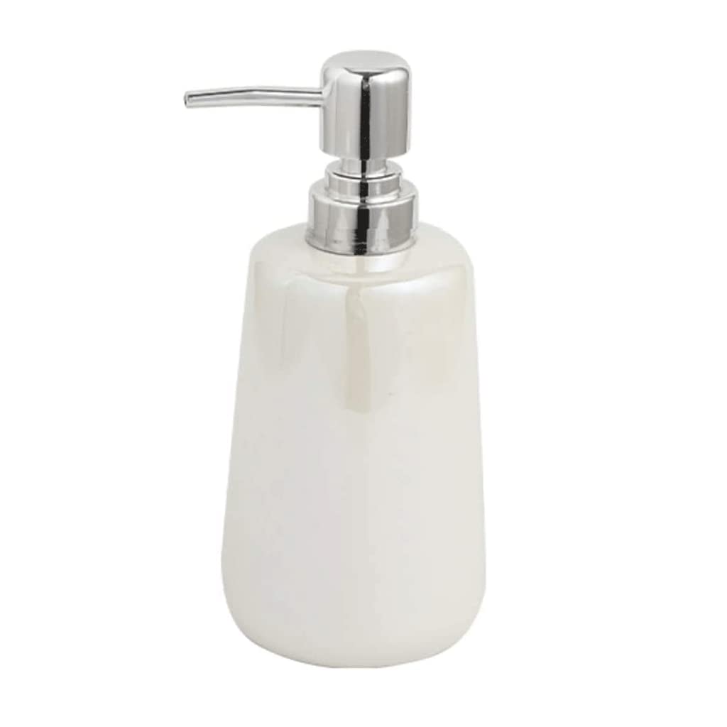 Distributore di sapone ricaricabile Distributore di sapone da 13,5 once Distributore di lozione in ceramica con pompa Bottiglia di sapone ricaricabile manuale cilindrica (Distributore di sapone B)