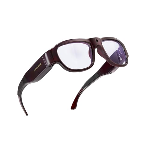 Image of OhO Camera Sunglasses, 32GB HD Outdoor Sports Action Camera with Built in 16MP Camera and Protection Safety Lens, Brown Frame-Blue Light Transitional Lens, 1920X1080