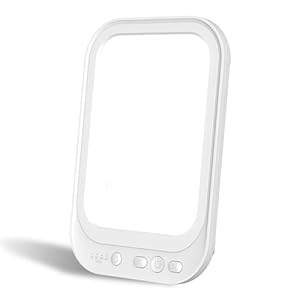 Sporgo Daglichtlamp, 10.000 Lux, lichttherapielamp, daglicht met instelbare lichtkleuren, helderheid, UV-vrij, volspectrumlamp met 4 timerinstellingen, led-zonnelamp met touch-bediening