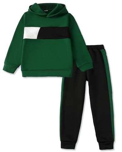 KIMI BEAR Boys Clothes Size 11-12 Youth Teen Boy Clothes Fall Winter Outfits Fleece Color Blocking Hoodies Sweatshirt Jogging Sweatpants Tracksuit Kids Activewear