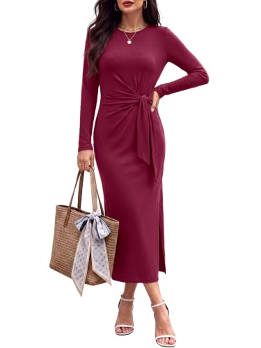 Image of ANRABESS Women's Fall Long Sleeve Casual Maxi Dress