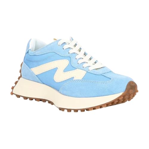 Steve Madden Women's Campo Sneaker, Light Blue, 6.5