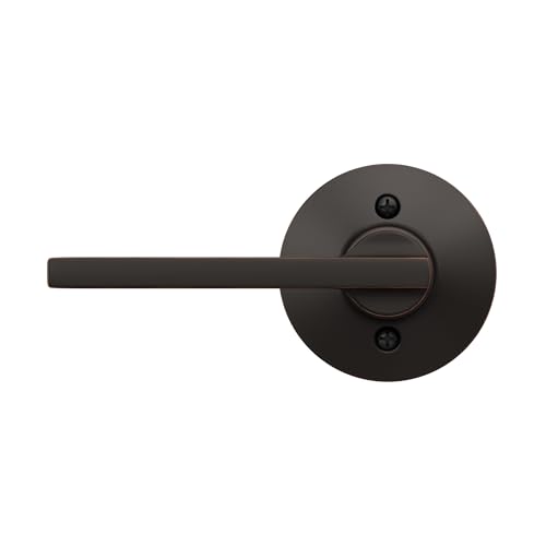 Image of SCHLAGE Latitude Non-Turning Dummy Door Handle, Reversible, Aged Bronze | Non-turning dummy lever door handle with no latch or lock, Decorative pull, One sided, Easy to install, Certified durability