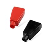 povtii Battery Terminal Covers for Car, Automotive Battery Terminal Insulating Protector Covers, Positive and Negative Poles Cable Stud Covers in Red & Black, Car Accessories (2 PCS)
