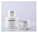 Empty White Silver Edge Portable Refillable Plastic Cosmetic Makeup Face Cream Jar Sample Container Bottle Pot (100ml(3.4oz)-6PCS)