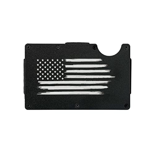 Military Veteran Products Usa Rfid Blocking American Flag Metal Wallet With Money Clip - American Flag Aluminum Credit Card Holder For Men Or Women #TOP1