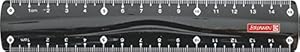 Brunnen 104971590 Lineal (für Schule und Büro Colour code, 15 cm, mit Griffmulde, für Links- und Rechthänder) schwarz / onyx