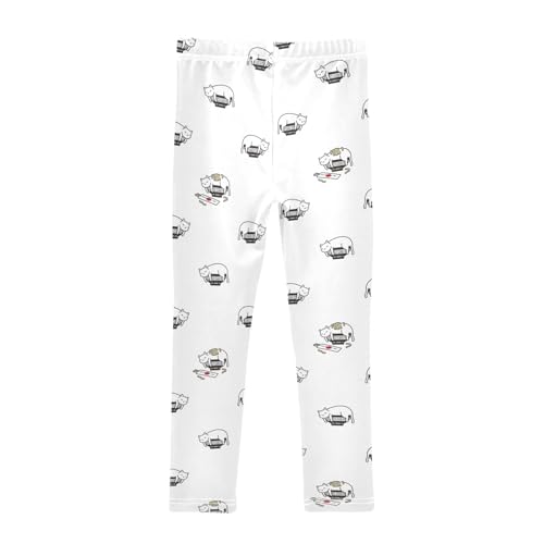 ZZKKO Girls Leggings Kitten Japanese Ramen Yakisoba Toddler Girls Clothes Leggings for Girls Toddler Girls Leggings 3-4T2