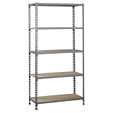 PROREGAL Scaffale per carichi pesanti MULI | AxLxP 180x80x40cm | 5 ripiani | Portata per ripiano 150kg | Grigio | Scaffale di stoccaggio Scaffale della cantina Scaffale da officina