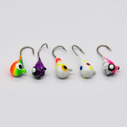 image for ALICHINO Ice Fishing Jig Set, 5pcs Tungsten Ice Jig Heads for Panfish 