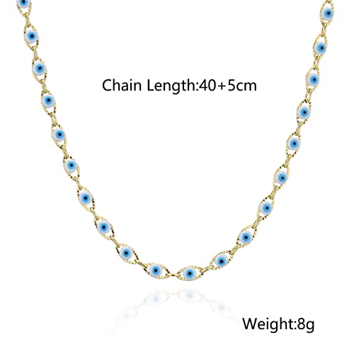 Cmoonry Evil Eye Choker Necklace For Women 15.7”+2” Long 18K Gold Plated Evil Eye Protection Jewelry Unisex #TOP1