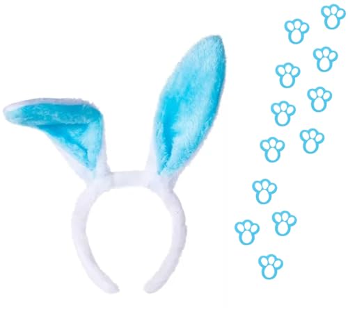 Tiara Arco Fantasia Orelhas Coelho Da Páscoa Azul