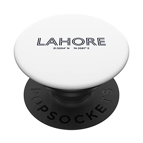 Pakistan City Coordinates - Lahore PopSockets Swappable PopGrip, Black