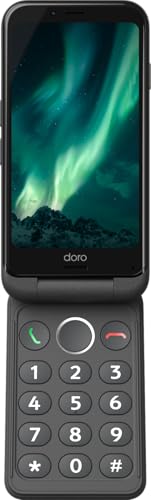 Doro Aurora A20 Protect Pack - Senior Mobile Phone - Easy to Use - Assistance Button with GPS Location - Hearing Aid Compatible - USB Cable - Cover - Graphite