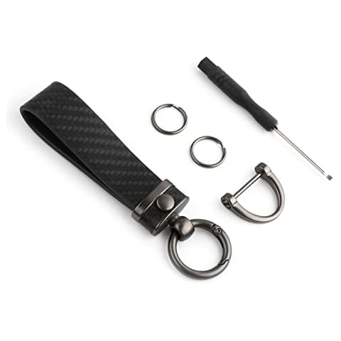 SAVITA Carbon Fiber Microfiber Leather Keychain Cover