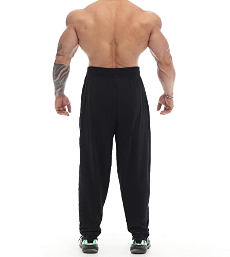 Calça de moletom masculina folgada com bolsos, calça de ginástica respirável estilo de vida, calça d