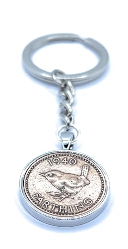 Porte-clés d'anniversaire 1940 argenté le cadeau chargé d'émotion pour maman ou papa
