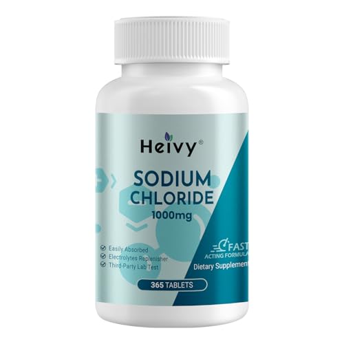 Heivy Sodium Chloride Tablets 1000mg - Pure Salt...