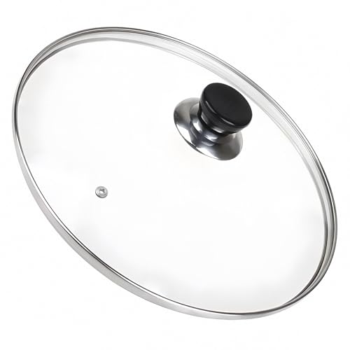 Image of 10 Inch Pan Lid, 10 Inch Frying Pan Lids, Tempered Glass Cast Iron Lid for Skillets, Fry Pan, Wok Pot (10 inch)