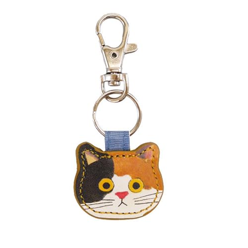 [AAGWW] ネコのキーホルダー キーホルダー クリエイティブ キャラクター 可愛い バッグ ファスナーチャーム アクセサリー 贈り物 （三毛猫）のサムネイル