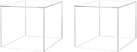 Vista 12 de Paquete de 6 cajas de exhibición de acrílico de 7 pulgadas con un lado abierto, blanco, versátil, cuadrado, de plástico, para almacenamiento