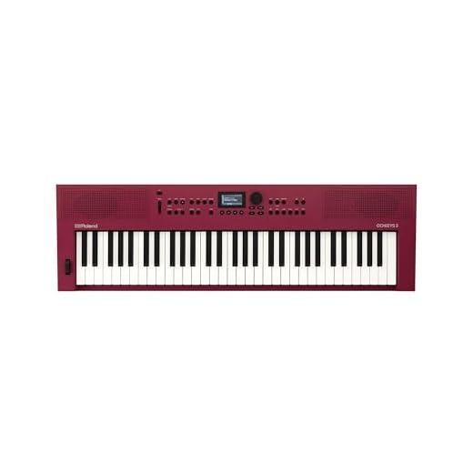 Teclado para creación musical Roland GO:KEYS 3 | Teclado de 61 notas | Generador ZEN-Core con más de 1.000 sonidos integrados | Altavoces estéreo integrados – Rojo oscuro