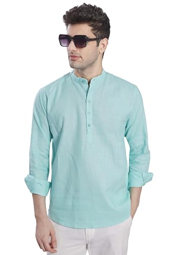 Image of DIVISIVE Men's Slim Fit Full Sleeves Cotton Short Kurta