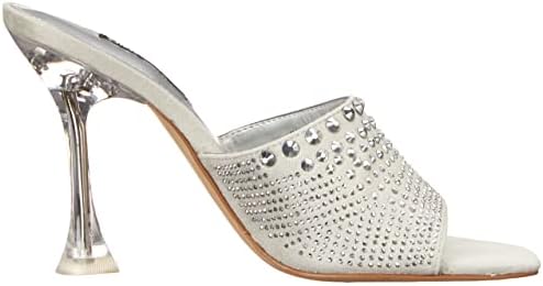 Nine West Women's ZIPTIP Heeled Sandal, Silver, 8 | Image 5