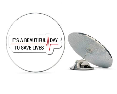 Grey's Anatomy Beautiful Day to Save Lives Metal 0.75" Lapel Hat Pin Tie Tack Pinback2