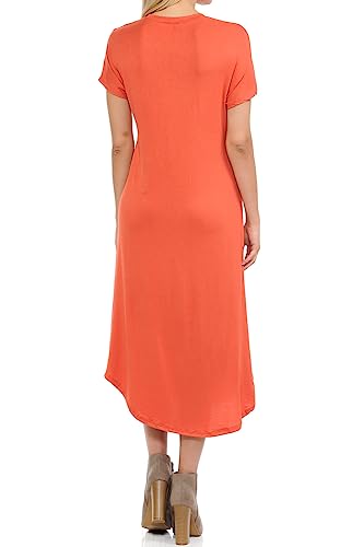 Image of iconic luxe Women's A Line Short Sleeve T Shirt Midi Dress Summer Casual
