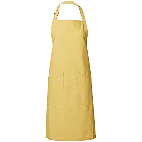 LINUM Sara - Delantal tradicional para adultos, mujeres y hombres, lavable a máquina, algodón, mostaza thumbnail
