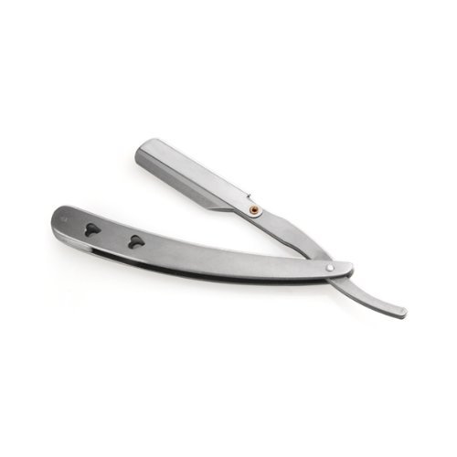 FACILLA Silver Steel Traditional Throat Cut Shaving Straight Blade Razor