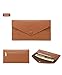 Fashion Women's RFID Protected Envelope Clutch Wallet, PU Leather, 19.5x10cm,Long Style with Card Slots and Back Zipper Pocket (Brown)