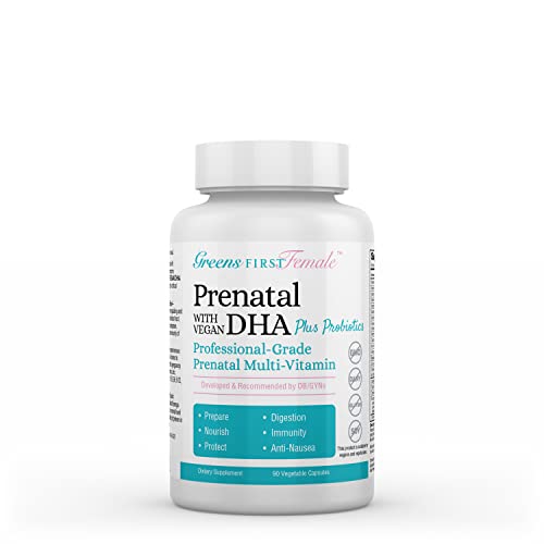 Greens First Female Prenatal with Vegan DHA Plus Probiotics, 90 Capsules