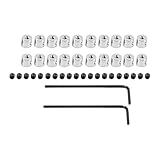 Ausi 20 Stück Verschluss-Nadelhalter, Metall, silberfarben, mit 2 Schraubenschlüsseln für Nadeln, Abzeichen, Namensschilder, Schlüsselbänder, Taschen, Westen, Hüte, Sammlerstücke