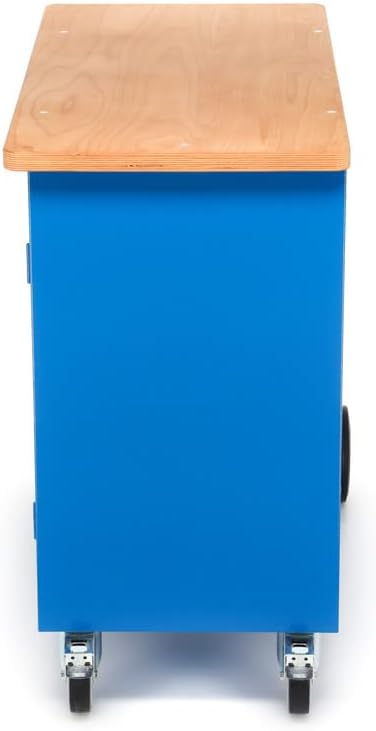 GEDORE 1504 0701 Rolling Workbench with 8 Drawers and Wooden Top, Workbench on Wheels, Sheet Steel, Empty