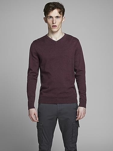 JACK & JONES Herren JJEBASIC Knit V-Neck, Port Royale, XXXL – Ansicht 2