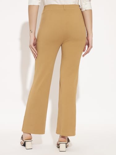 Image of Vogaan Women High Rise High Waist Trousers Flared Korean Style Formal Pants| Elegant Workwear for Office, College & Events