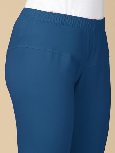Image of Lux Cozi PYNK Solid Premium Cotton Lycra Churidar Leggings for Women | Regular Fit Elastic Waist Full Length Women Leggings | Free Size